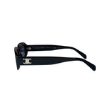 Celine Glossy Black Triomphe Rectangular Sunglasses