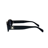 Celine Glossy Black Triomphe Rectangular Sunglasses