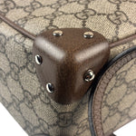 Gucci Brown Leather Trim GG Supreme Soft Trunk Crossbody
