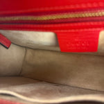 Gucci Red Leather Sylvie Buckle Shoulder Bag