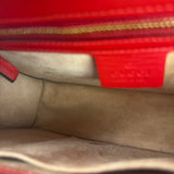 Gucci Red Leather Sylvie Buckle Shoulder Bag