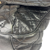 Chanel Black Caviar Quilted Coco Pleats Flap Two-Way Bag 2012