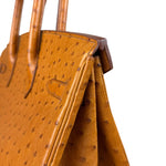 Hermes Birkin 35 Ostrich Leather Handbag Gold Hardware