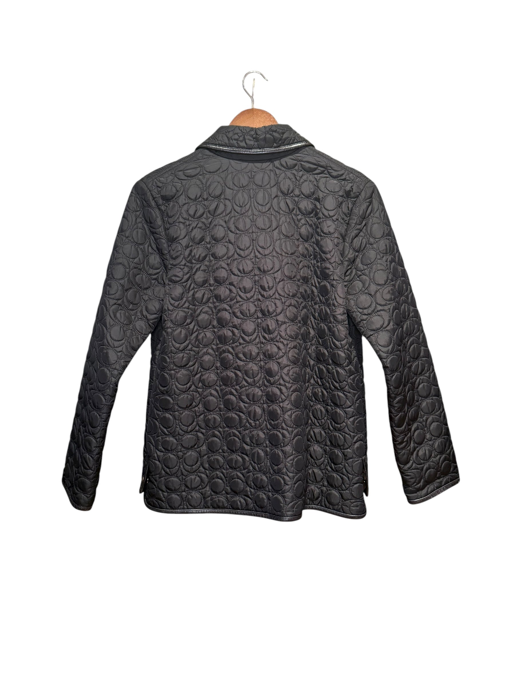 Coach Signature Quilted Coat Black