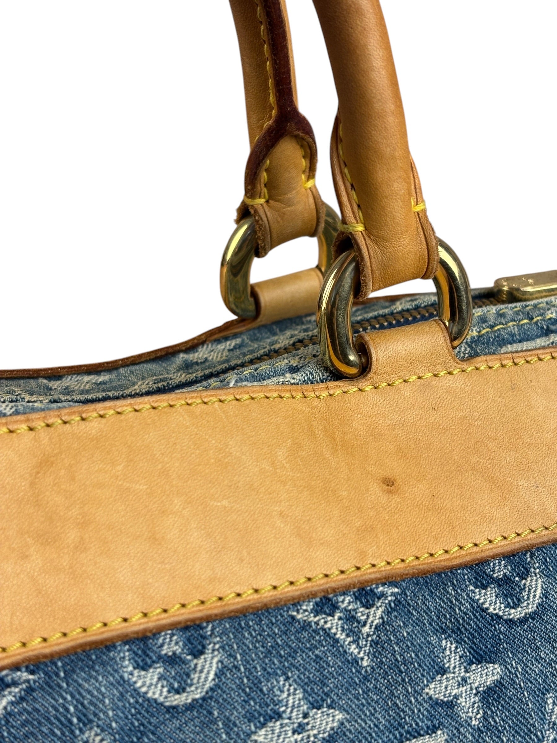 Louis Vuitton Vintage Denim Leather Trim Monogram Neo Speedy 30