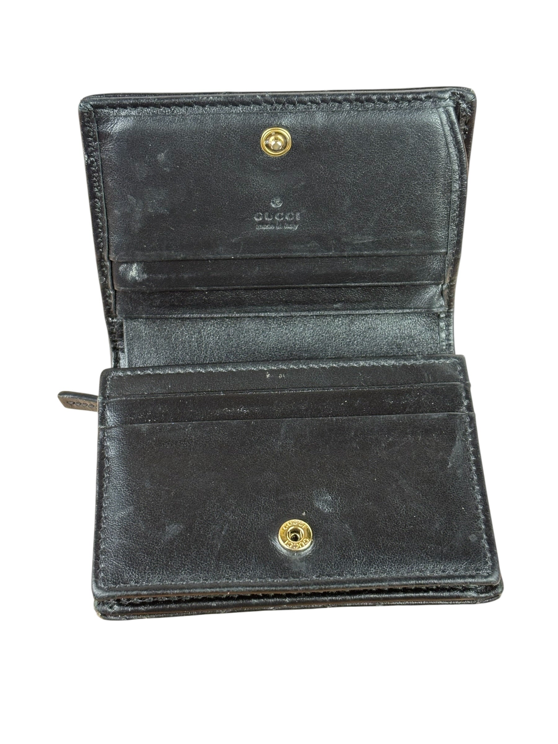 Gucci Black Leather Marmont Card Case Wallet