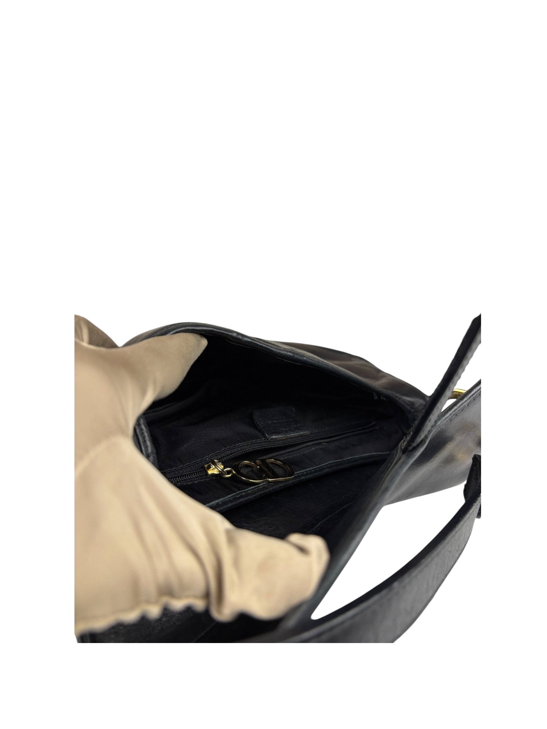 Christian Dior Black Calfskin Saddle Shoulder Bag