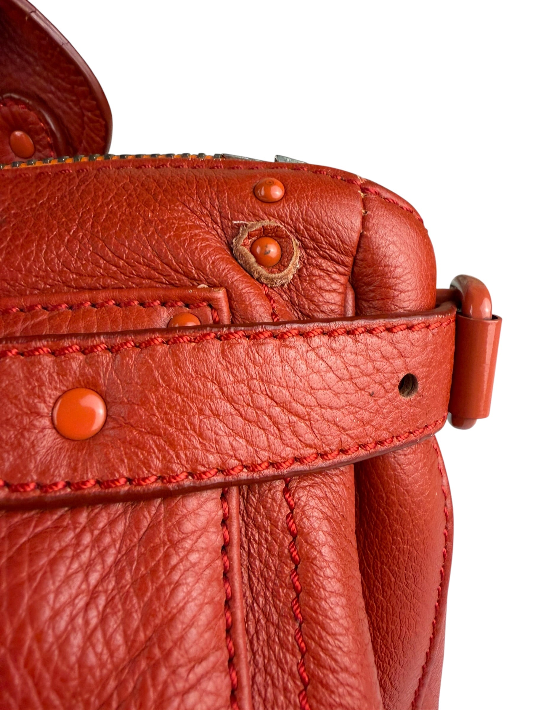 Chloé Vintage Red Leather Paddington Bag (Broken Lock