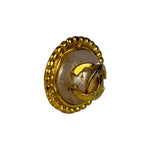 Chanel Vintage CC Faux Pearl Button Clip-On Earrings