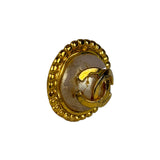 Chanel Vintage CC Faux Pearl Button Clip-On Earrings
