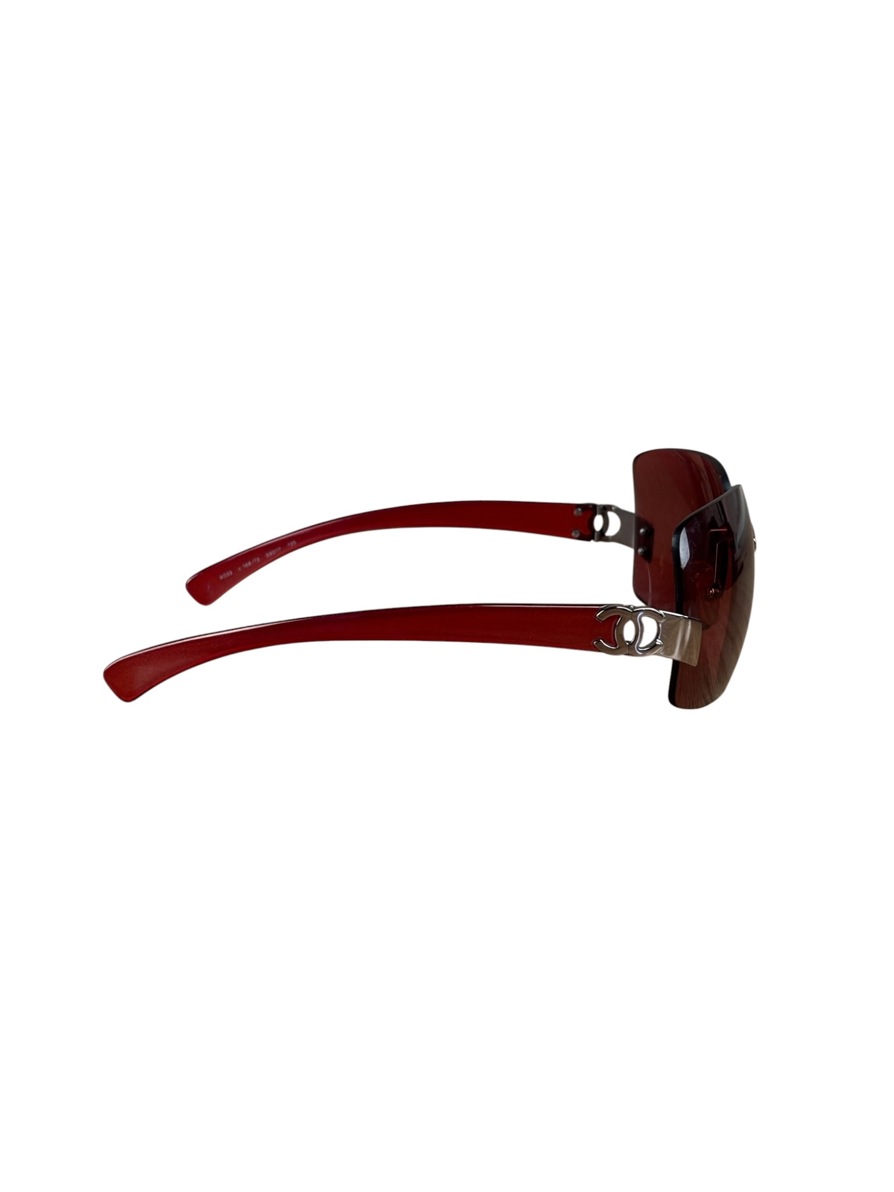 Chanel Vintage Rimless Rectangular Sunglasses 4002