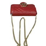 Gucci Red Chevron Quilted Matelasse Mini Leather Shoulder Bag