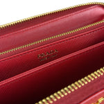 Prada Red Saffiano Leather Long Zippy Wallet