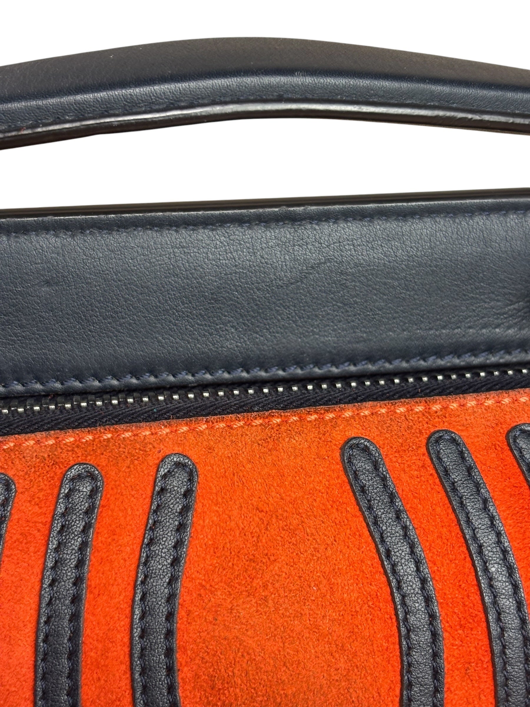 Fendi DotCom Click Striped Hypnotic Suede 2 Way