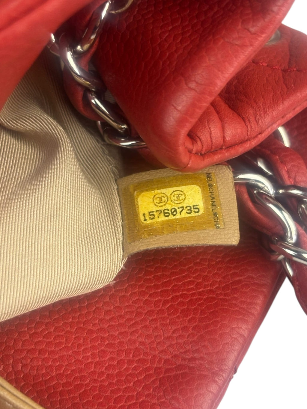 Chanel Red Caviar Leather Zip Out Tote Bag 2011