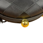 Chanel Black Satin Quilted Chain Clutch 2019