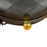 Chanel Black Satin Quilted Chain Clutch 2019