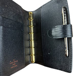 Louis Vuitton Black Epi Agenda & Silver Pen