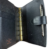 Louis Vuitton Black Epi Agenda & Silver Pen