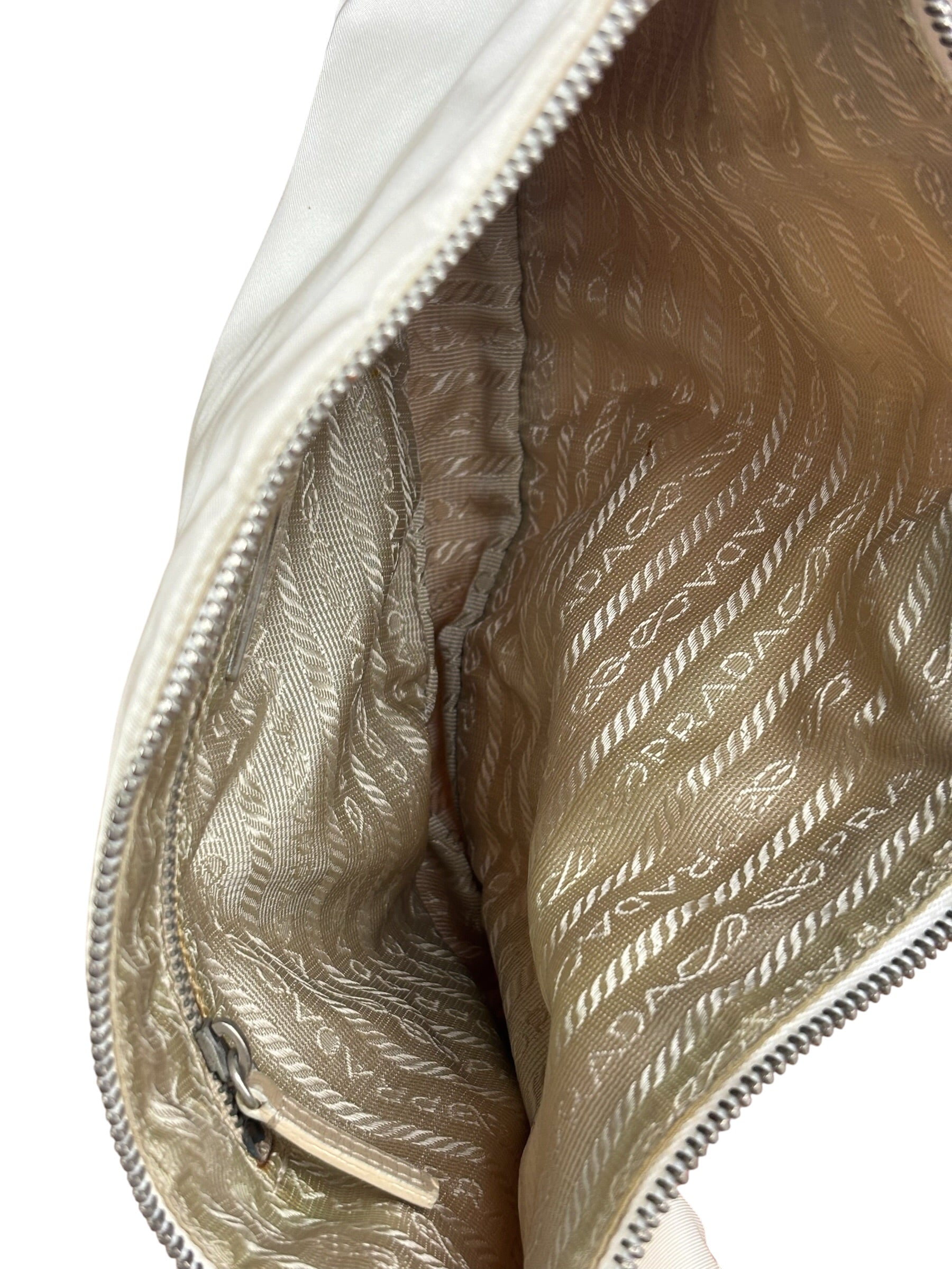 Prada Vintage Re-Edition Orange/White Tessuto Nylon Shoulder Bag