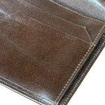 Christian Dior Brown Leather Bifold Checkbook Wallet