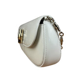 Gucci White Leather Bamboo Night Small Clutch/Pochette