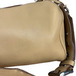 Prada Beige Leather Vitello Daino Buckle Shoulder Bag