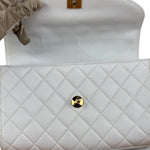 Chanel Vintage White Quilted Leather Flap Bag 1991