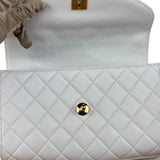 Chanel Vintage White Quilted Leather Flap Bag 1991