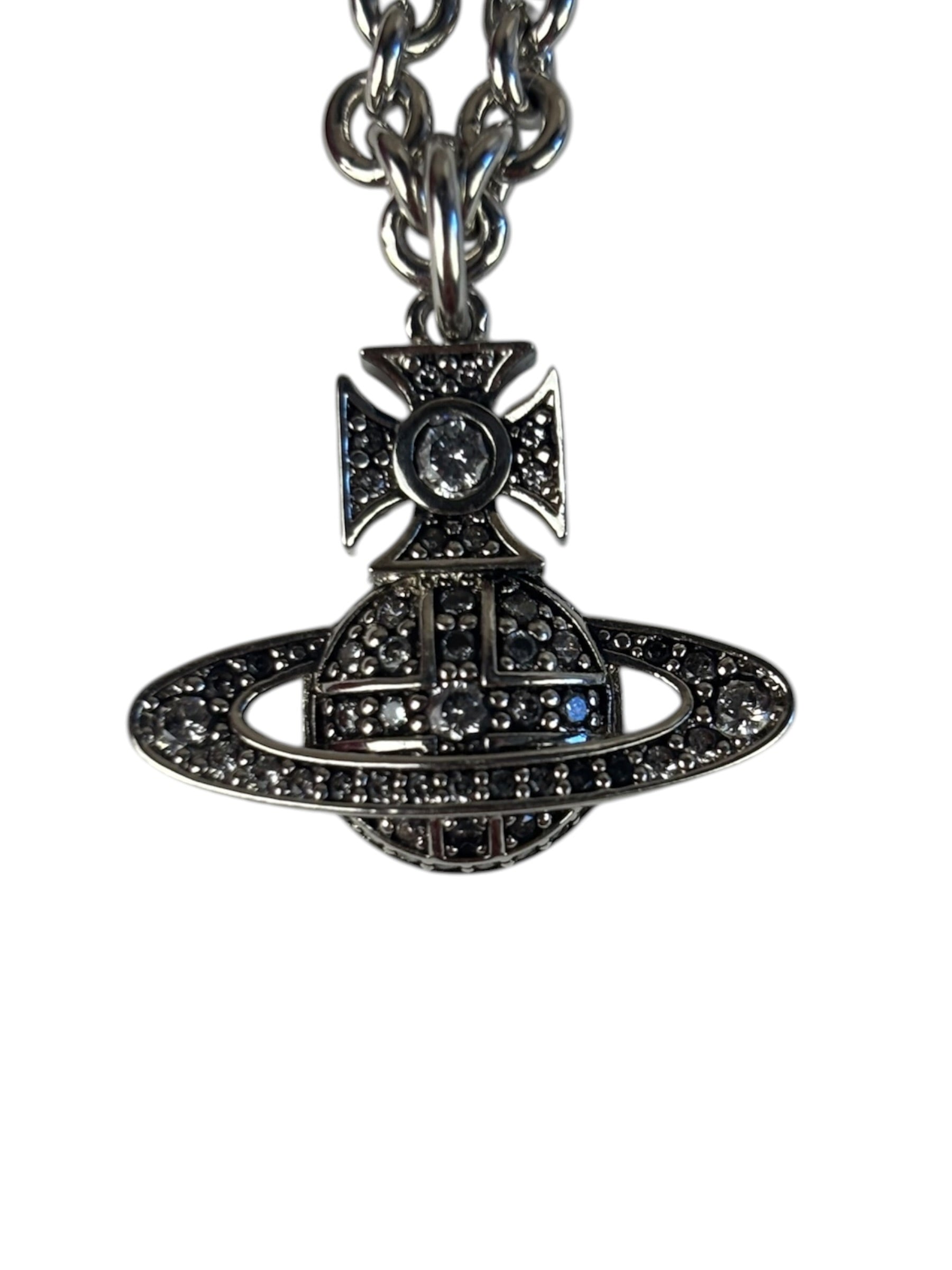 Vivienne Westwood Silver Bas Relief Pendant Necklace