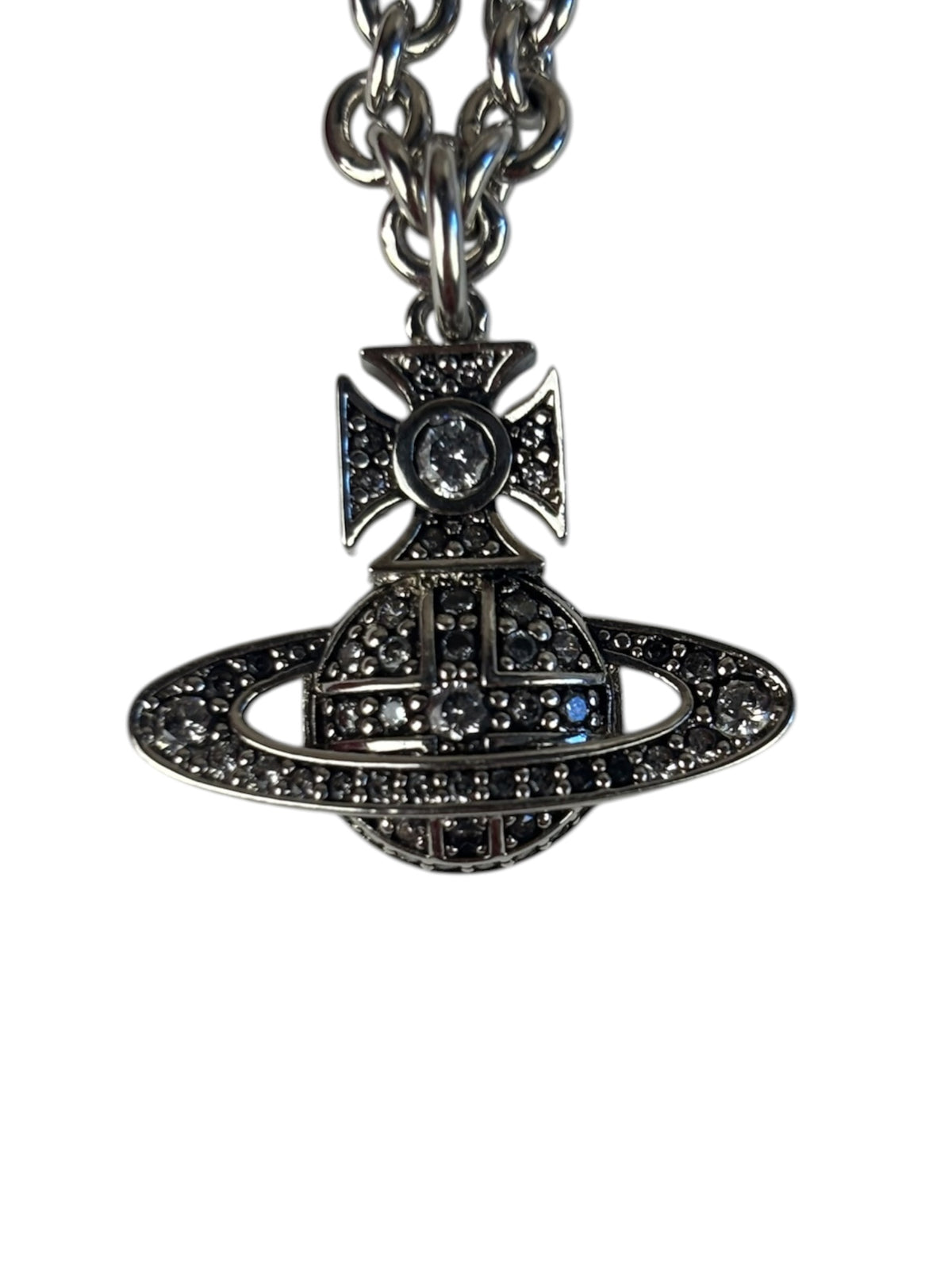 Vivienne Westwood Silver Bas Relief Pendant Necklace