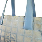 Chanel Light Blue Nylon/Leather Trim Travel Line Tote 2002