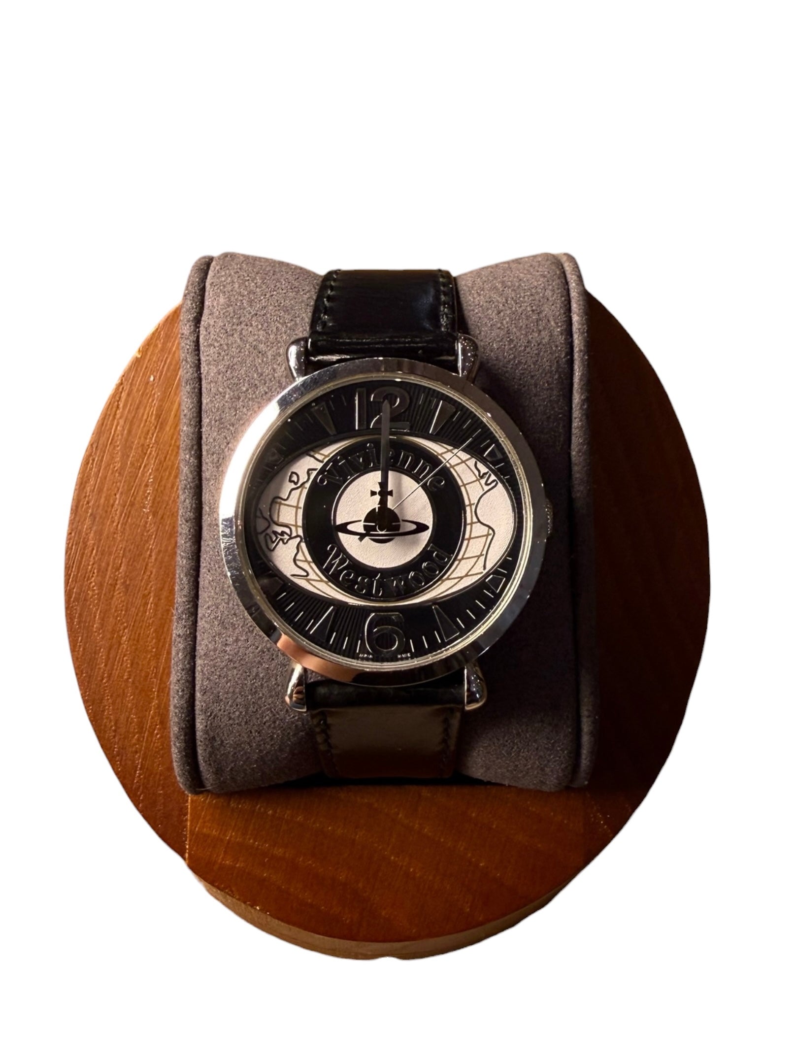Vivienne Westwood White & Black Orb Dial Black Strap