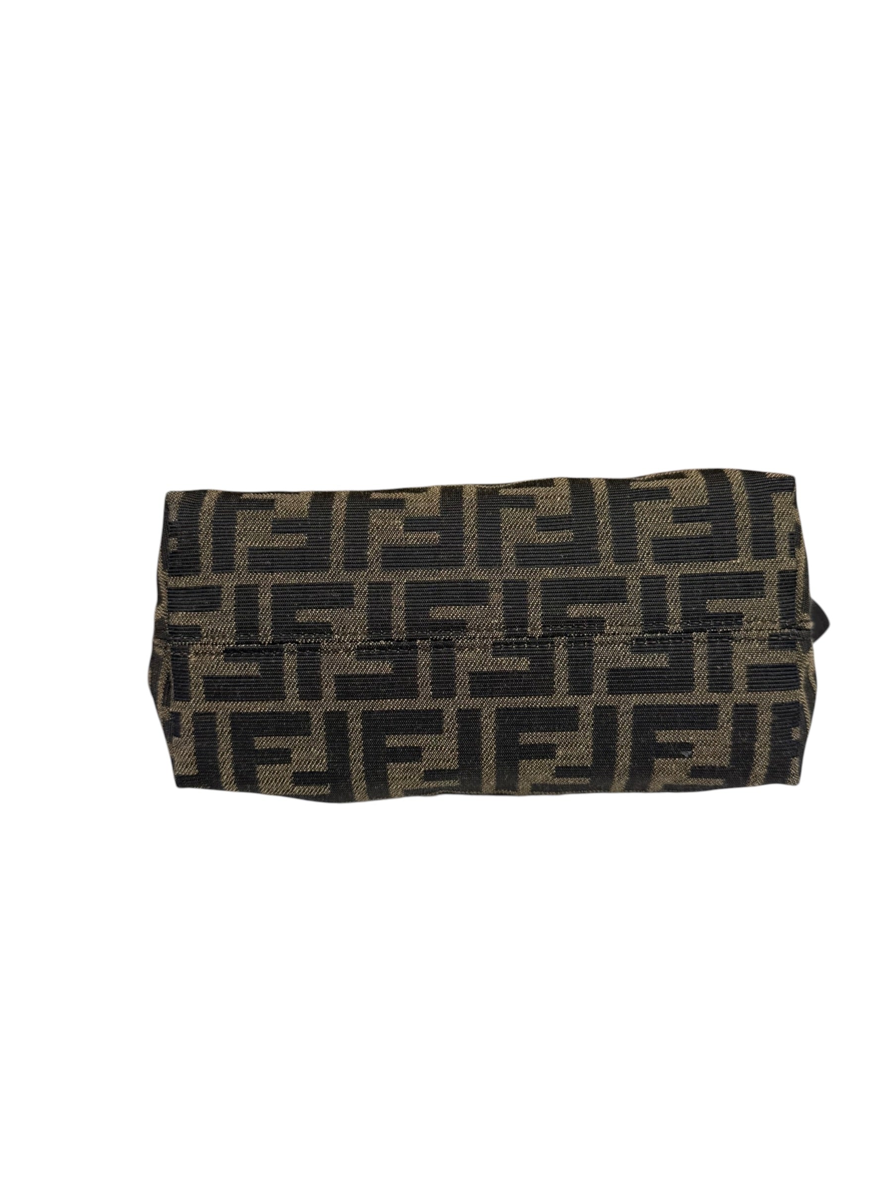 Fendi Brown Leather Trim Zucca By The Way Soft Mini Crossbody