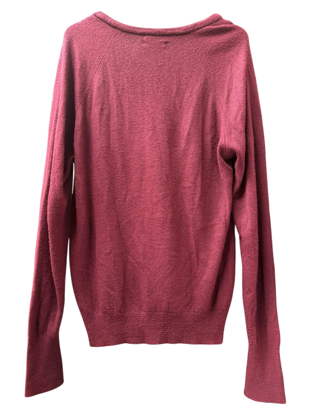 90s Christian Dior Burgundy Knit V-Neck Sweater