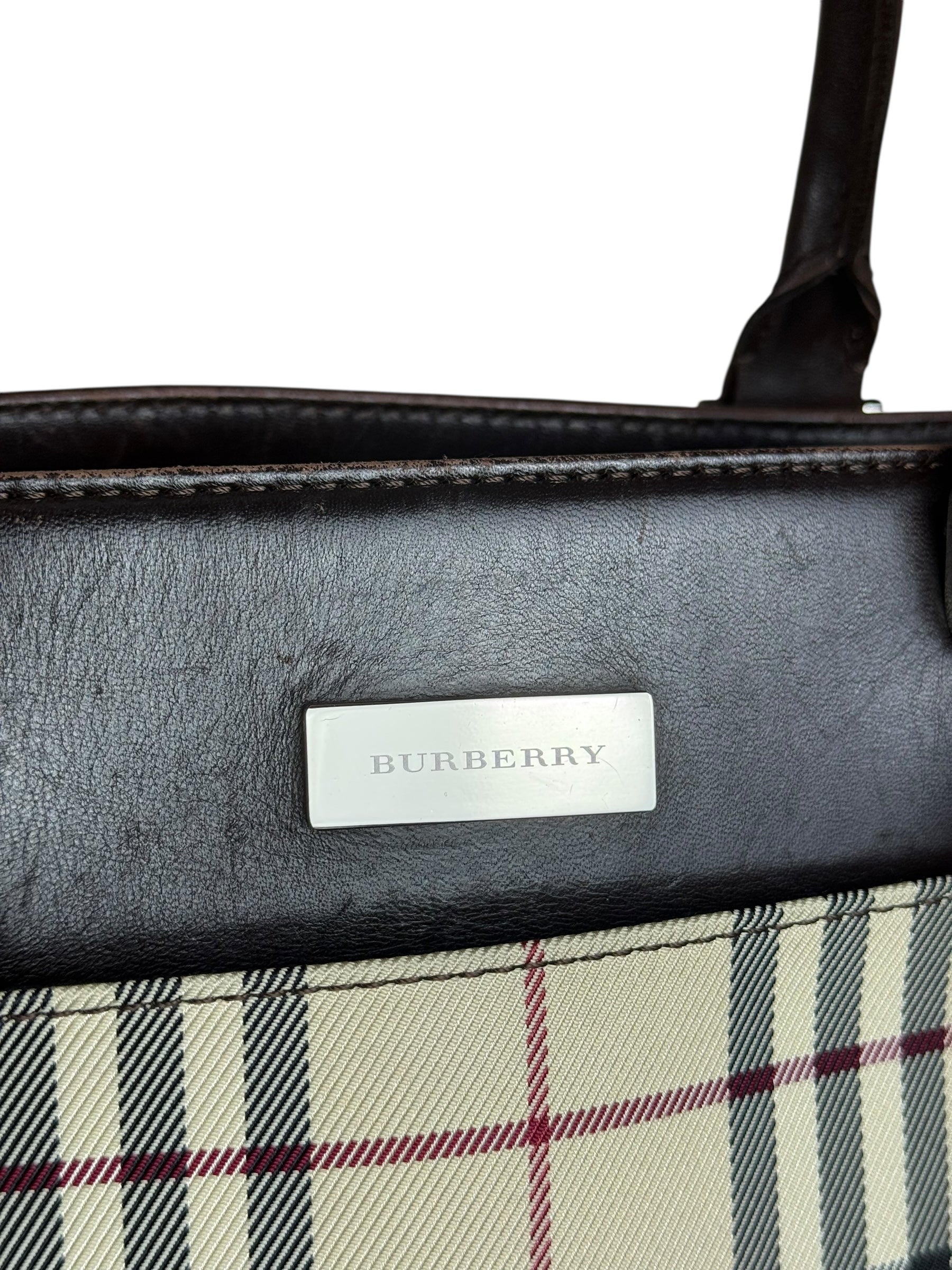 Burberry Vintage Canvas Nova Check Tote