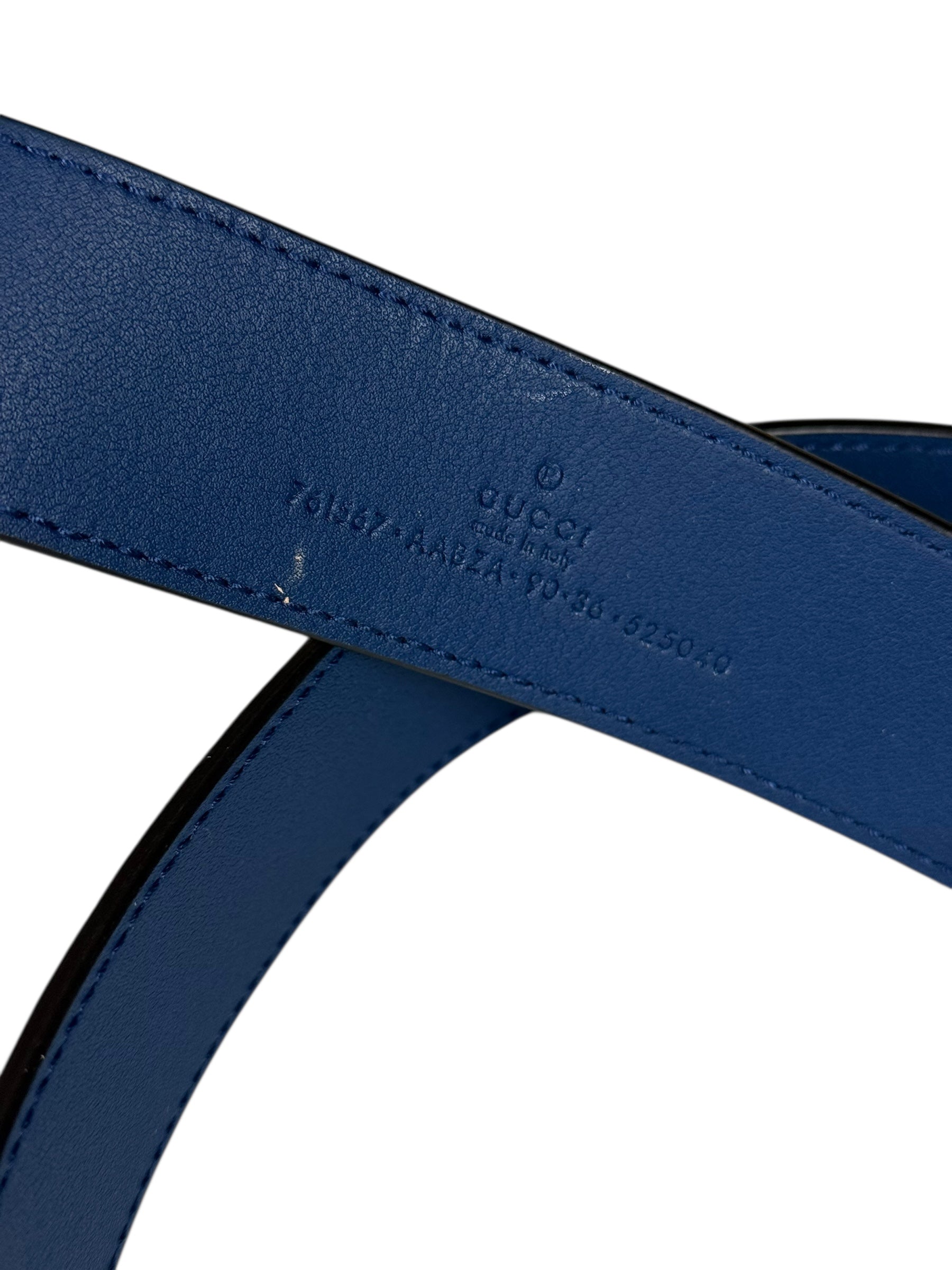 Gucci Navy Monogram GG Belt