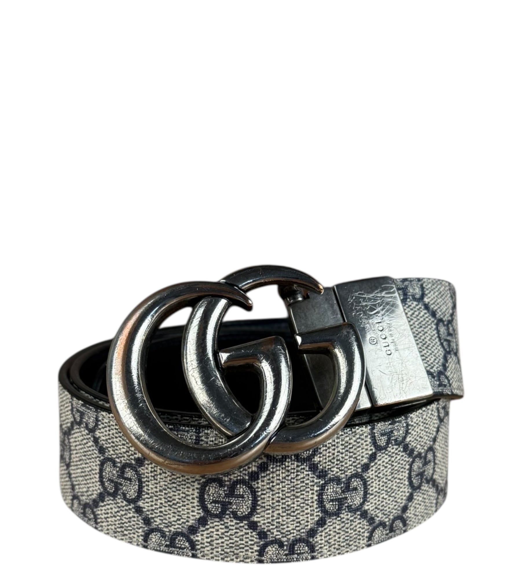 Gucci GG Marmont Navy Web Belt