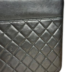 Chanel Black Quilted Caviar Leather Tablet Clutch Case