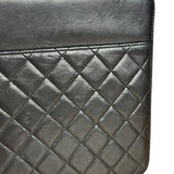 Chanel Black Quilted Caviar Leather Tablet Clutch Case