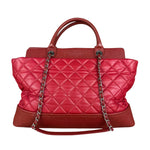 Chanel Red Quilted Caviar Be CC 2Way Tote Bag 2014