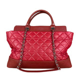 Chanel Red Quilted Caviar Be CC 2Way Tote Bag 2014