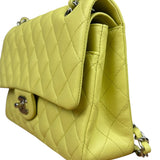 Chanel Yellow Neon Quilted Leather Classic Double Flap Bag 2010