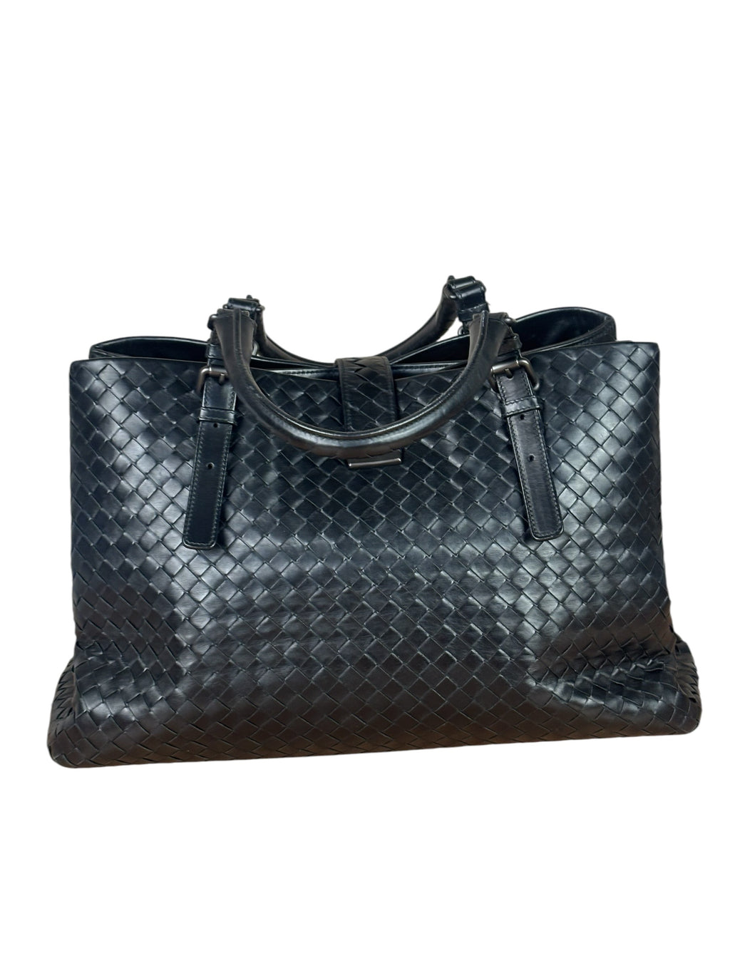 Bottega Veneta Black Intrecciato Two-Way Tote Bag