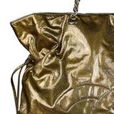 Chanel CC Green Metallic Patent Leather BonBon Chain Cinch Tote 2008