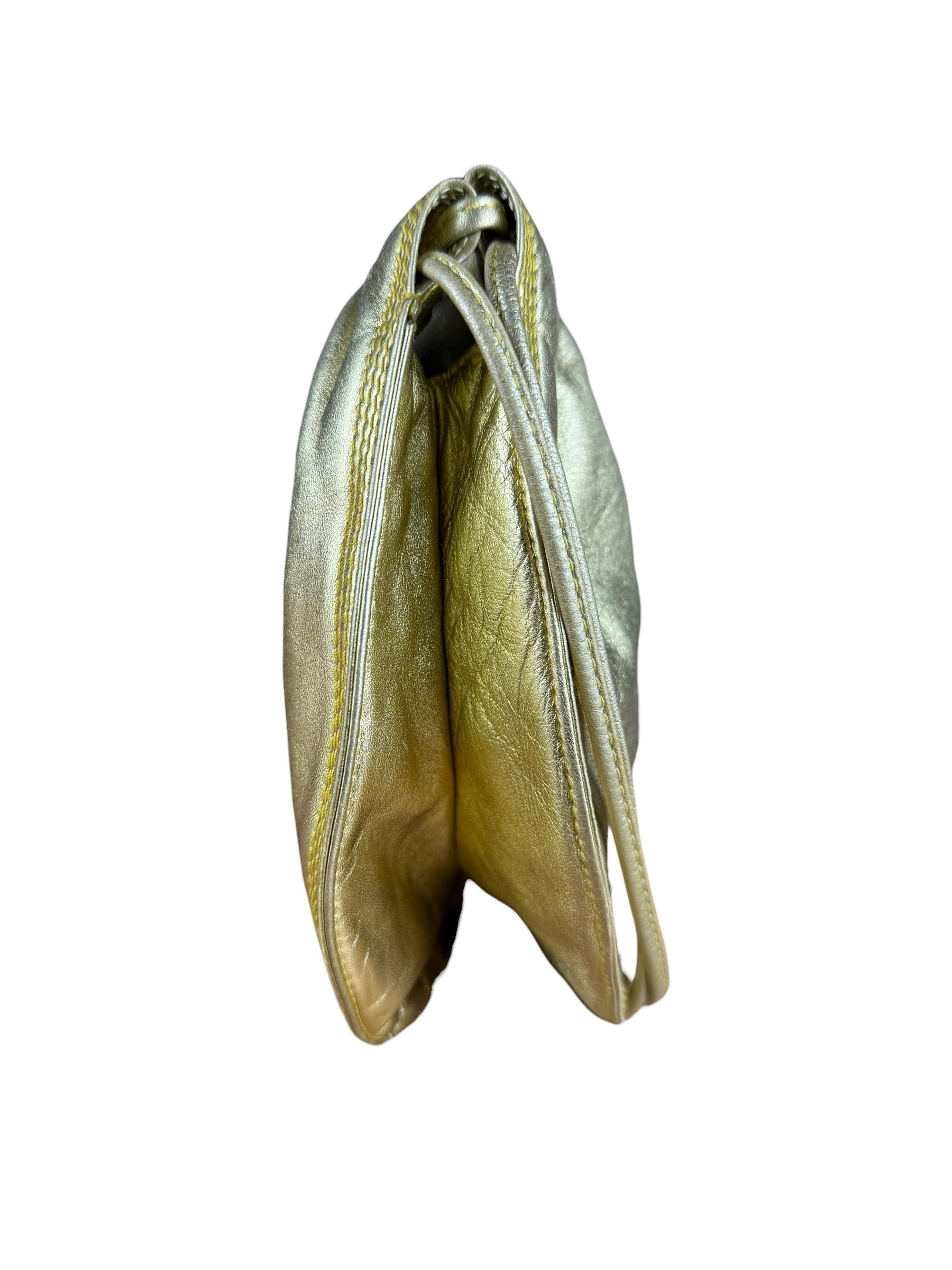 Loewe Gold Leather Anagram Shoulder Bag