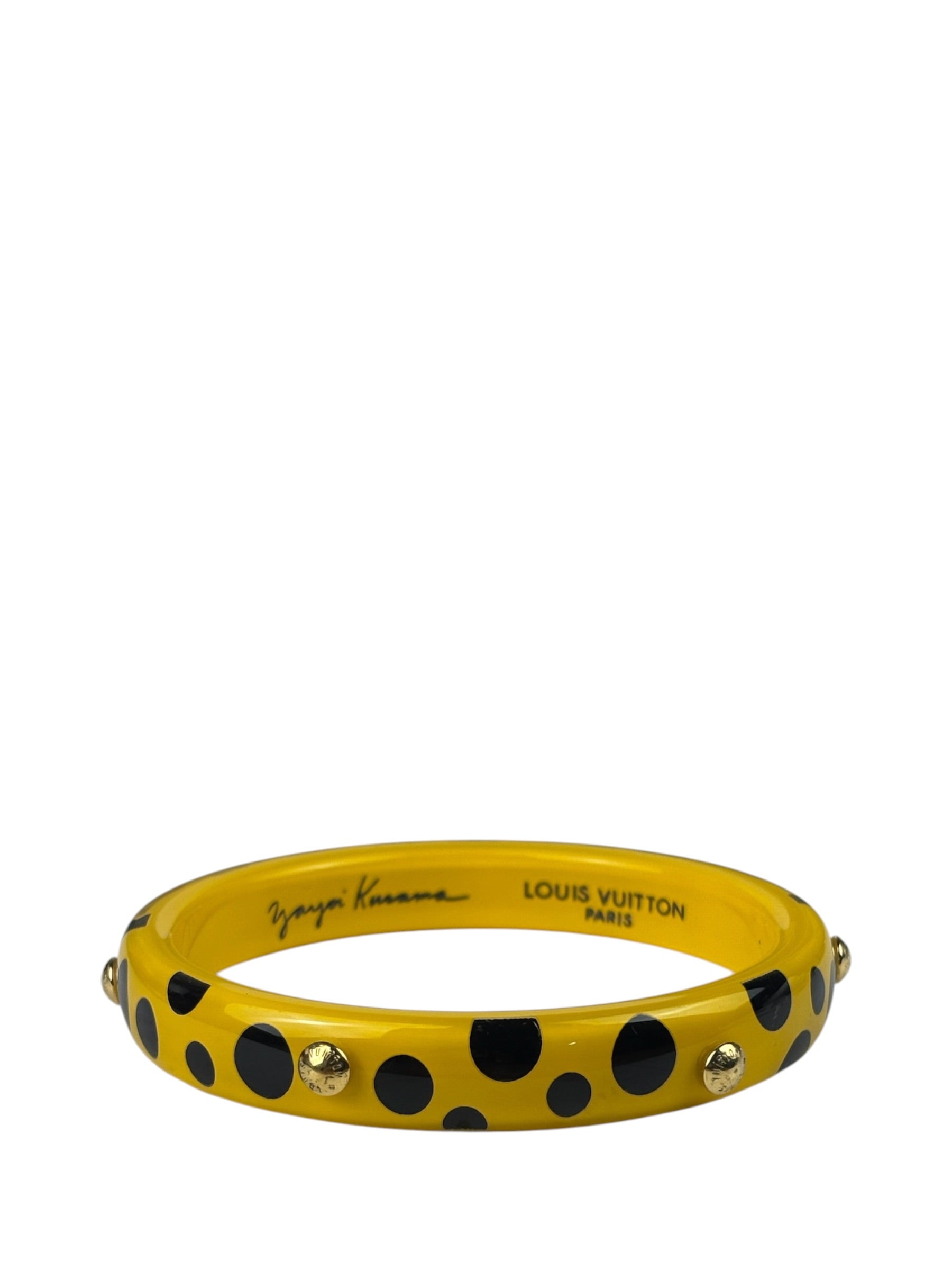 Louis Vuitton x Yayoi Kusama Yellow/Bkack Infinity Dots Acrylic Bangle
