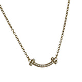 Tiffany & Co.T Smile Yellow Gold & Diamonds Pendant Necklace