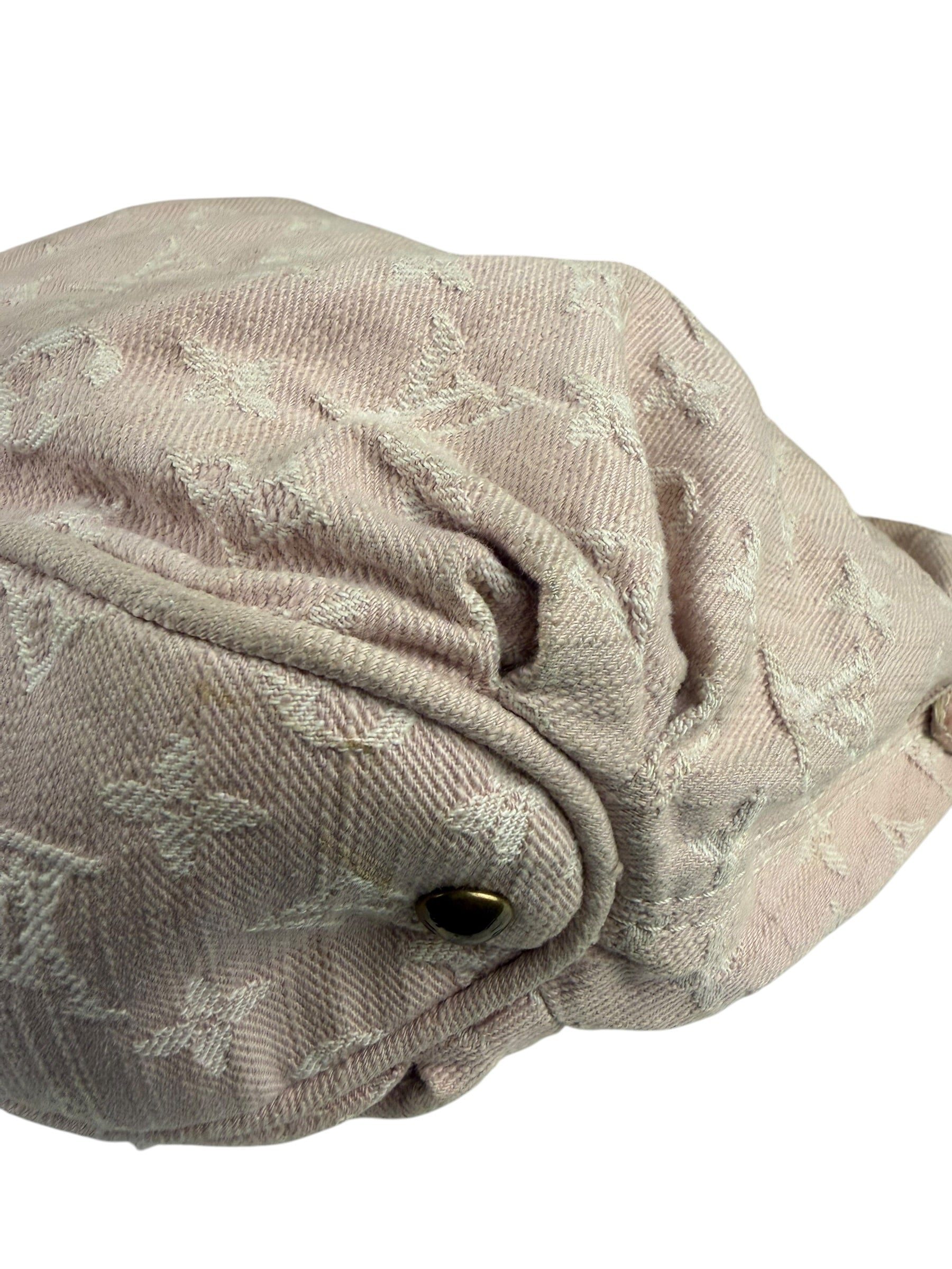 Louis Vuitton Vintage Rose Pink Monogram Denim Slightly Hobo Bag