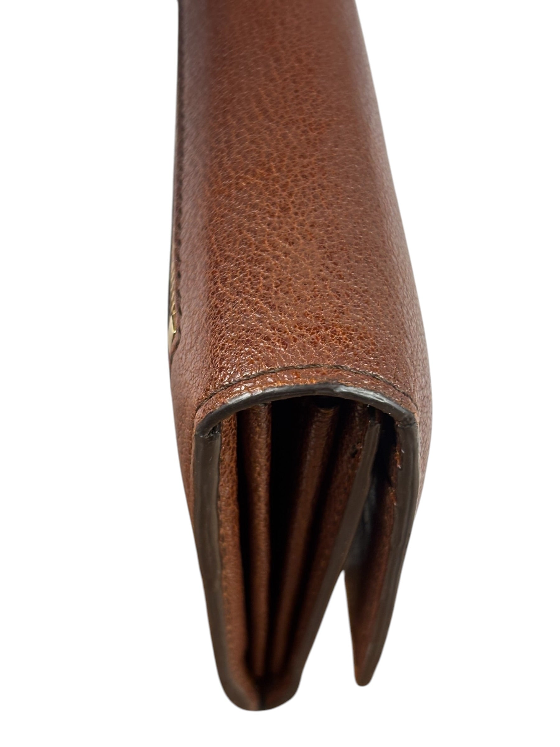 Tom Ford Brown Leather Flap Bi-Fold Wallet